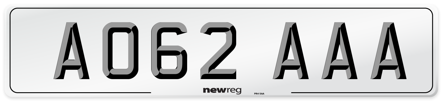 AO62 AAA Number Plate from New Reg